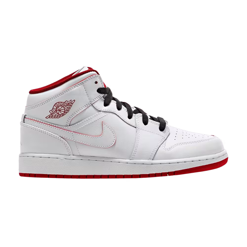 Air Jordan 1 Mid GS White Gym Red