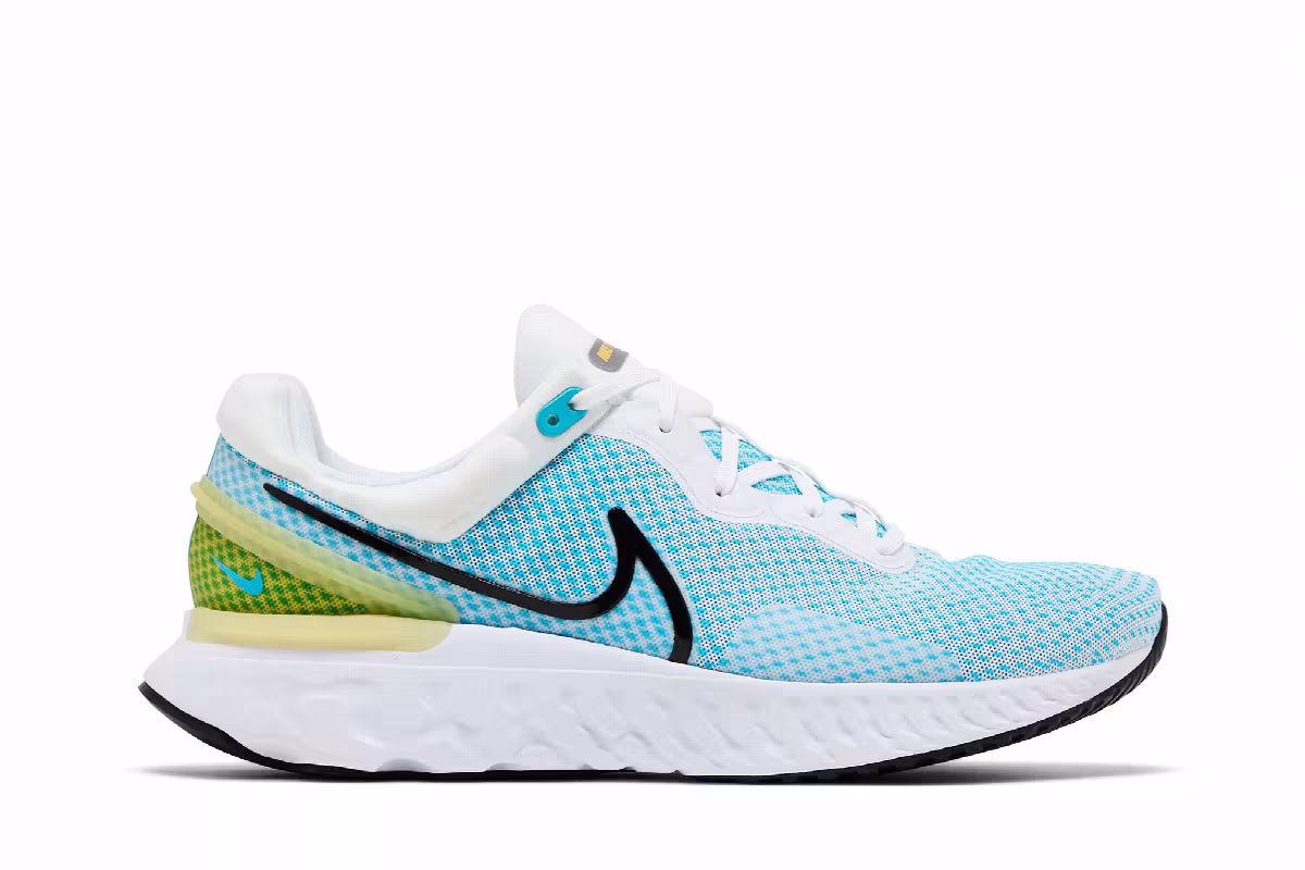 Nike React Miler 3 White Chlorine Blue, view 2