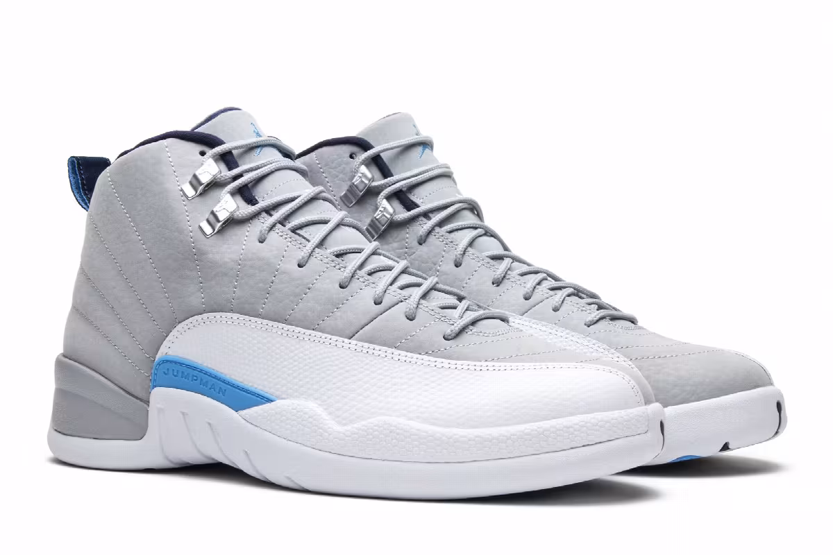 Air Jordan 12 Grey University Blue, view 9