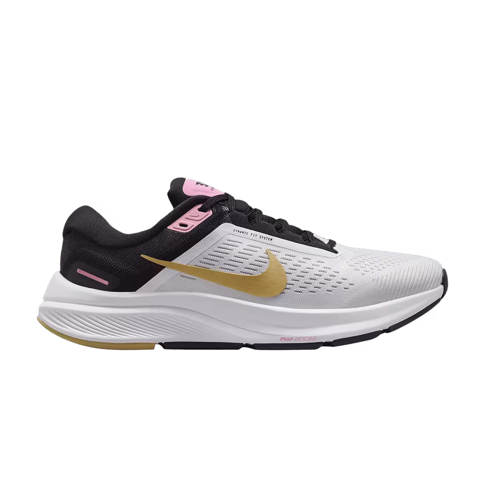 Nike Women's Air Zoom Structure 24 White Black Wheat Gold