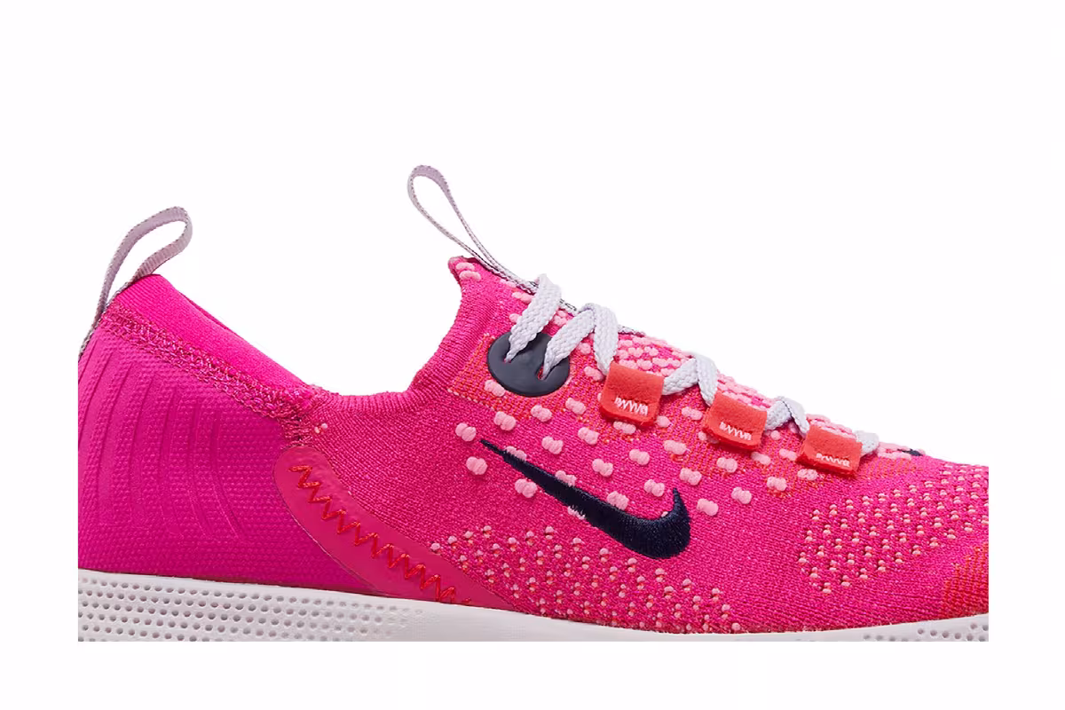 Nike Women's React Escape Run Flyknit Pink Prime, view 3