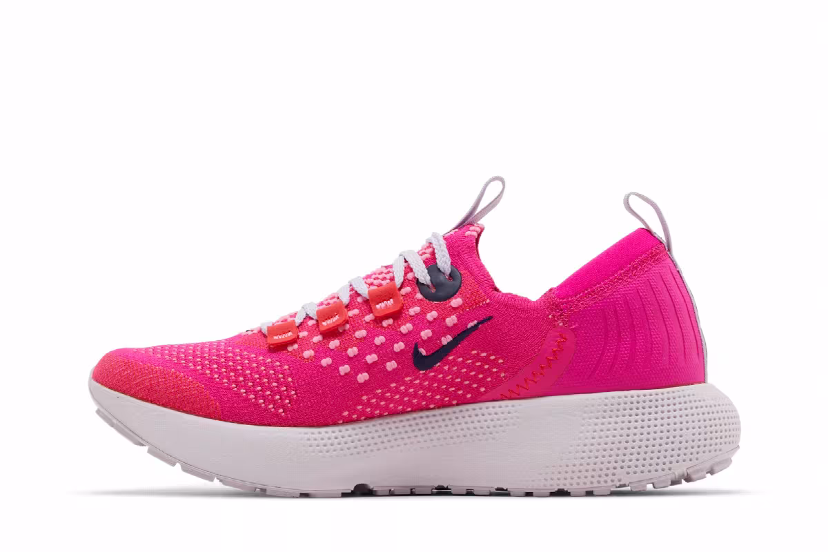 Nike Women's React Escape Run Flyknit Pink Prime, view 4