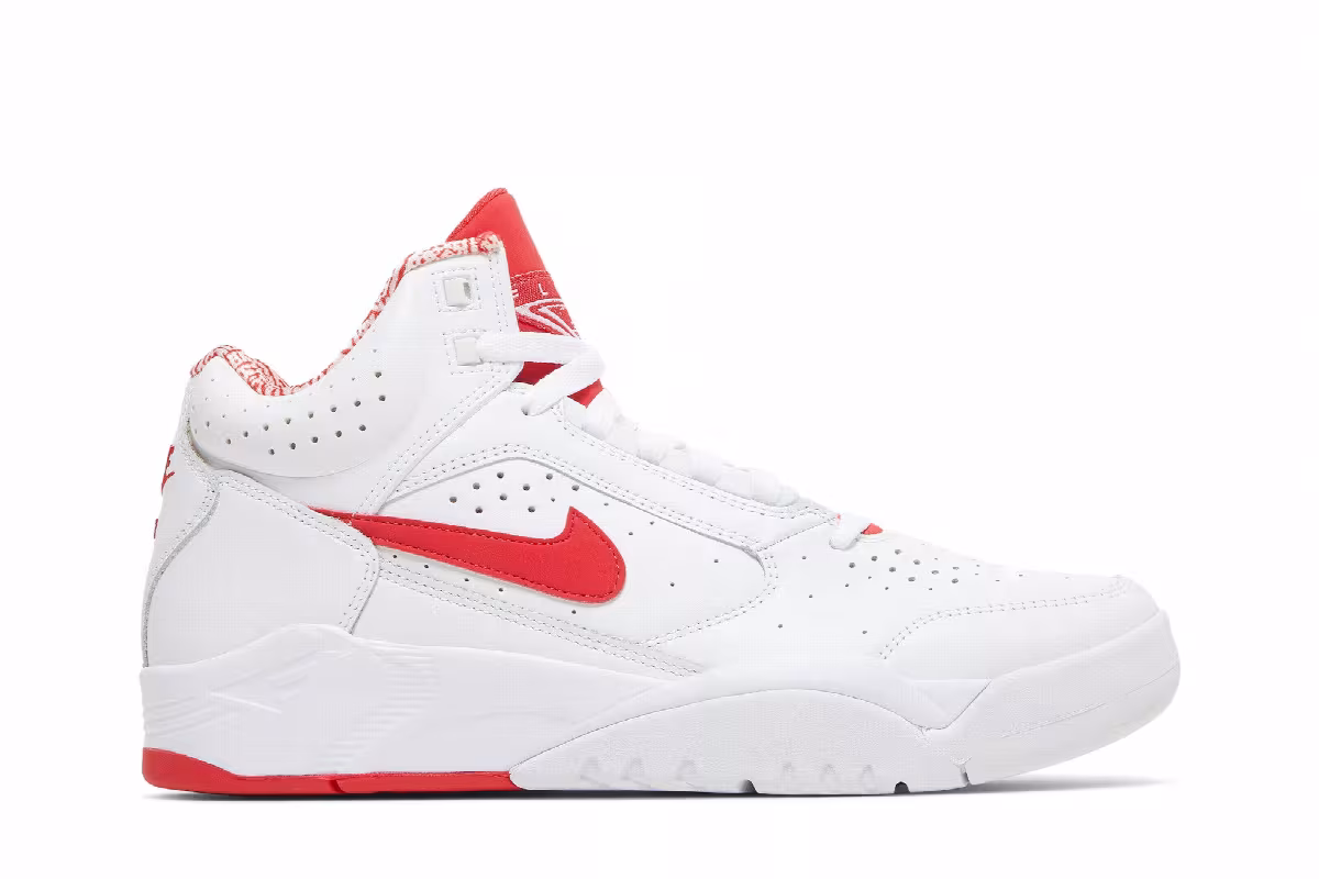 Nike Air Flight Lite Mid White University Red, view 2