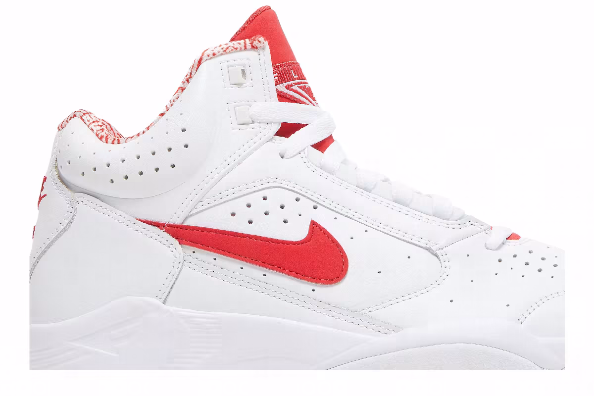 Nike Air Flight Lite Mid White University Red, view 3