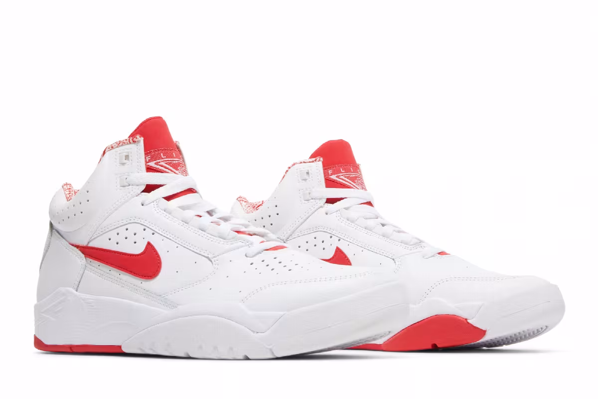 Nike Air Flight Lite Mid White University Red, view 9