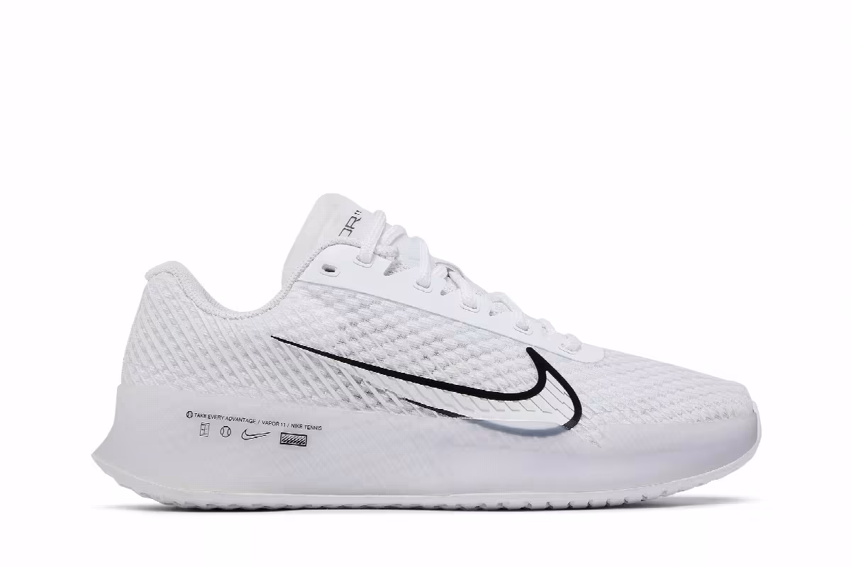 Women's NikeCourt Air Zoom Vapor 11 HC White Black, view 2