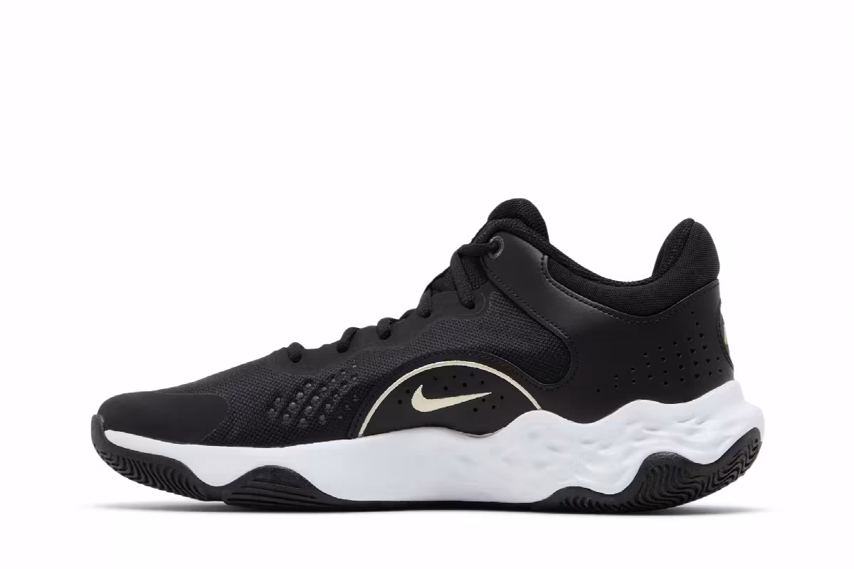 Nike Fly.By Mid 3 Black Metallic Gold Star, view 4