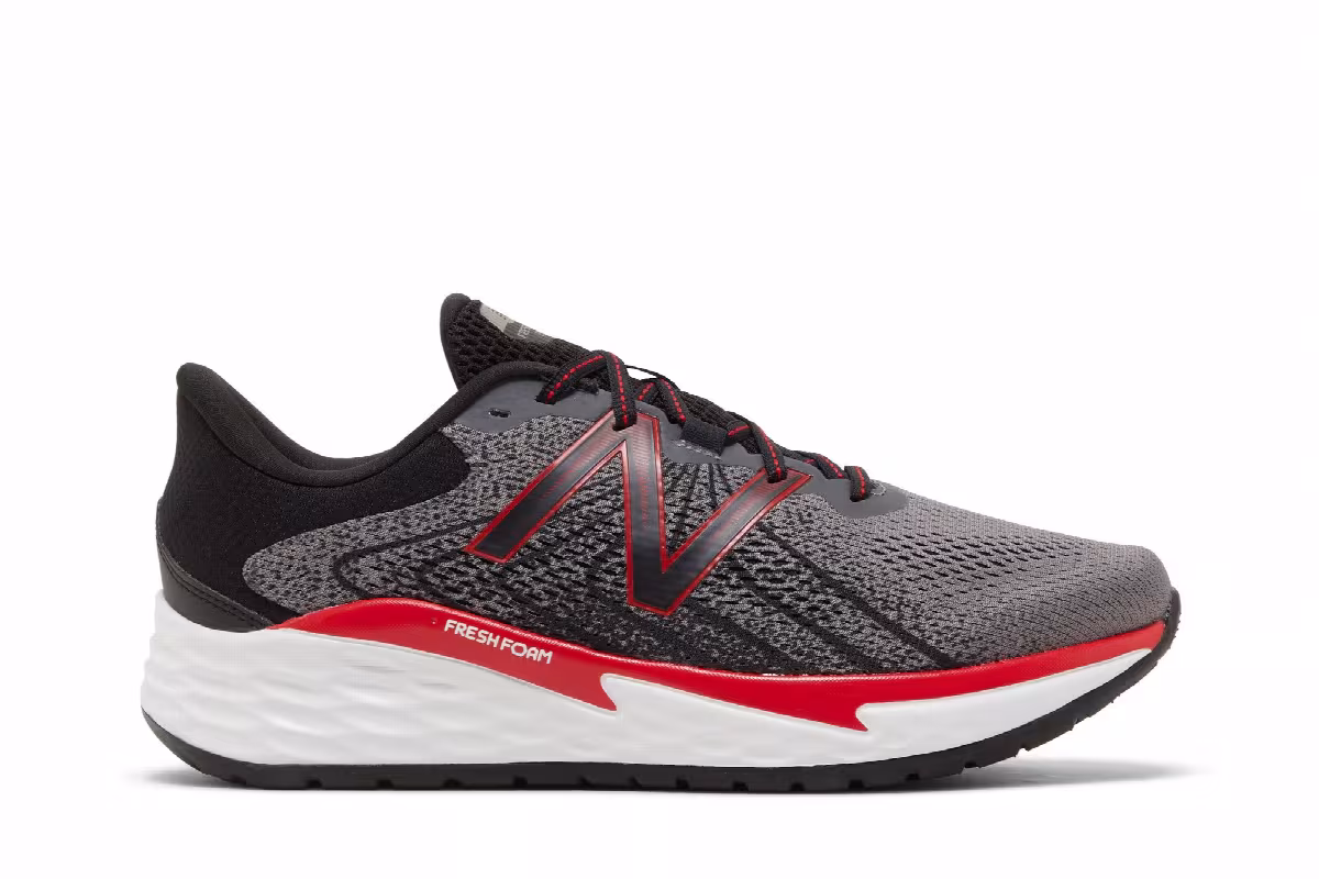 New Balance Fresh Foam Evare 4E Wide Dark Grey Team Red, view 2