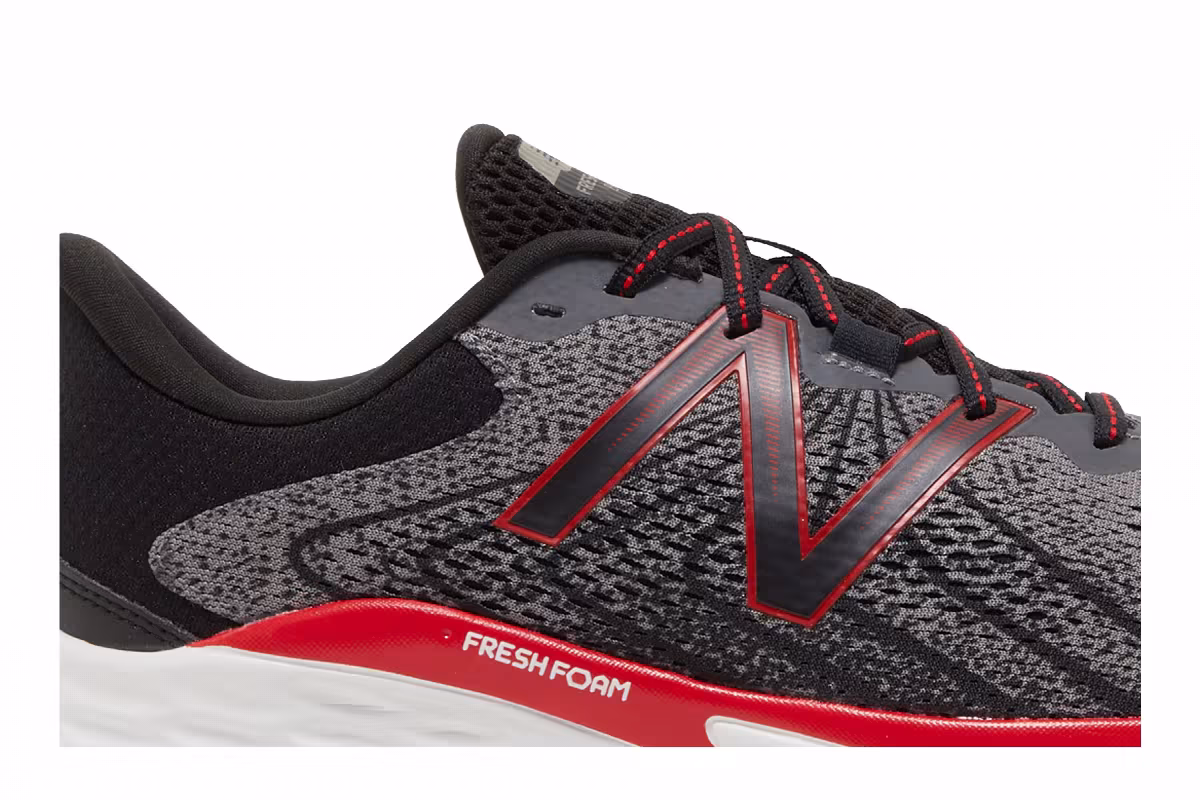New Balance Fresh Foam Evare 4E Wide Dark Grey Team Red, view 3
