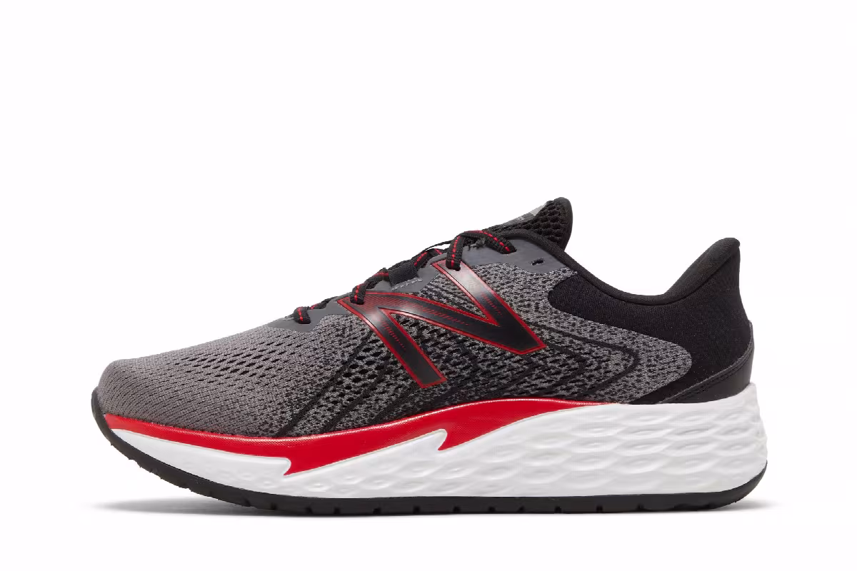 New Balance Fresh Foam Evare 4E Wide Dark Grey Team Red, view 4