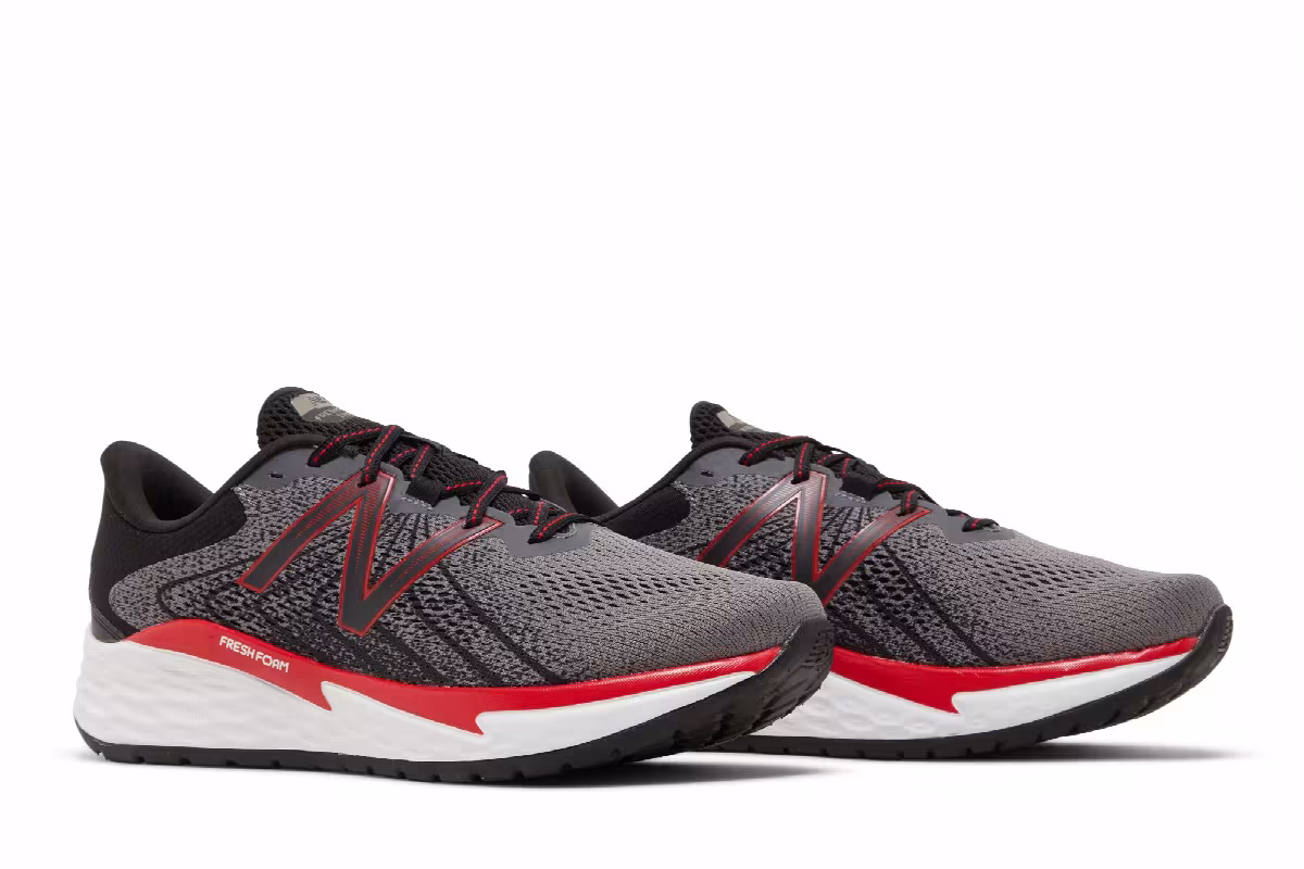New Balance Fresh Foam Evare 4E Wide Dark Grey Team Red, view 9