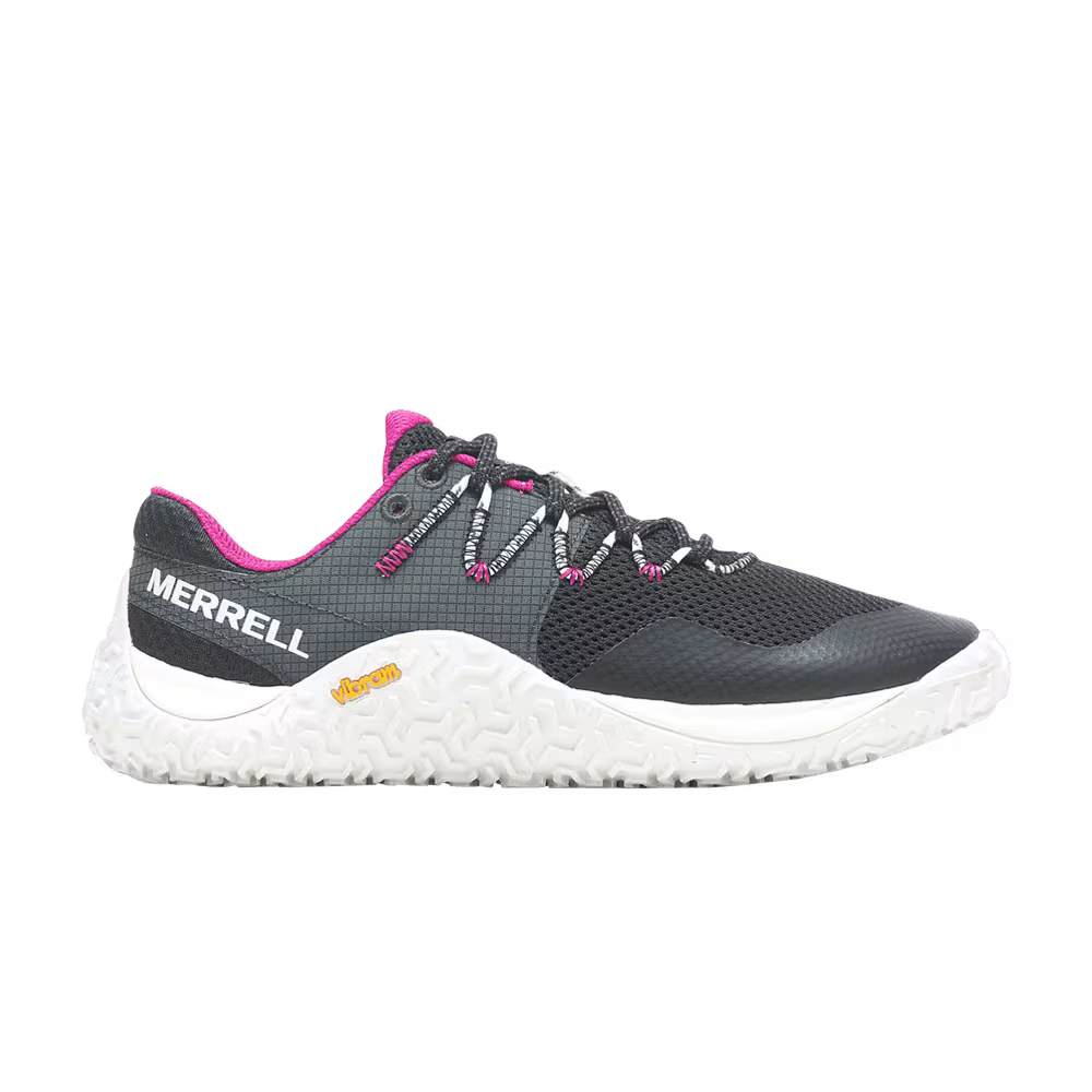 Merrell Women's Trail Glove 7 Black White Fuchsia