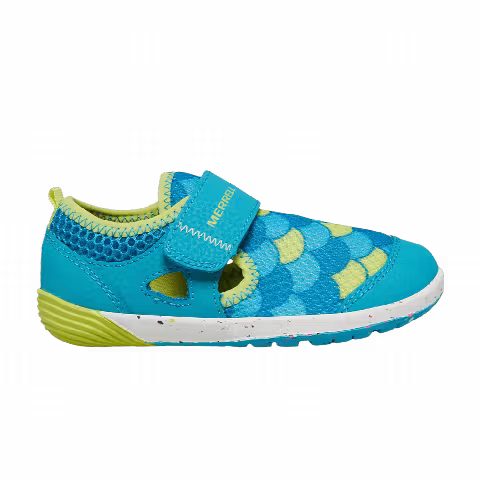 Merrell Bare Steps H2O Little Kid 'Turquoise Lime Scales'