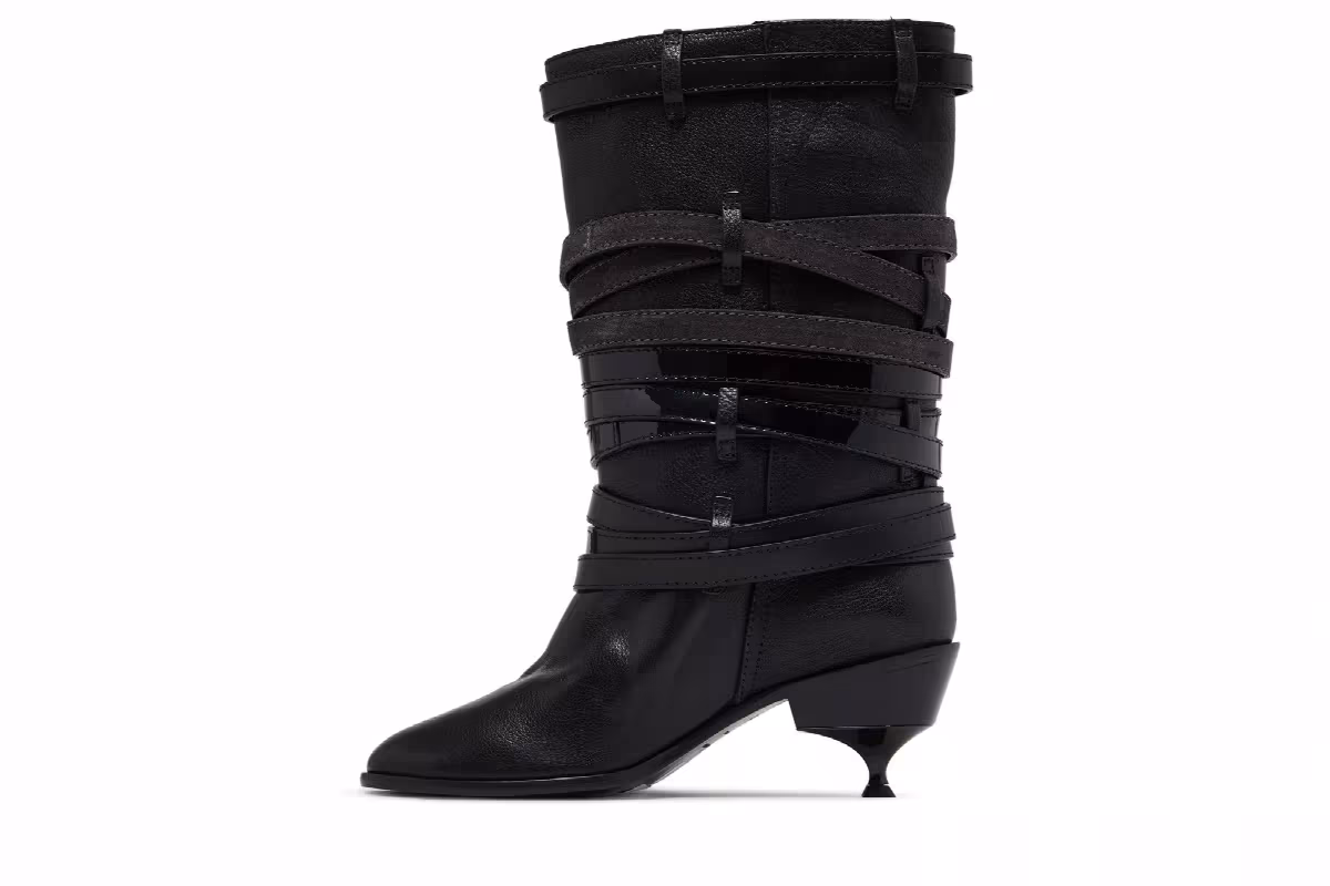 Kiko Kostadinov Women's Quad Belt Boot Onyx, view 4