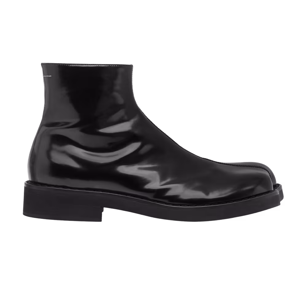 MM6 Maison Margiela Women's Trunk Leather Ankle Boot Black