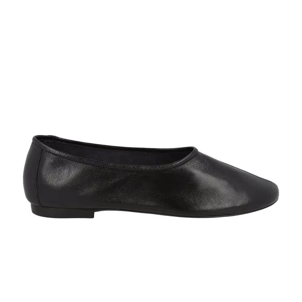 BY FAR Women's Prudence Leather Flat Black