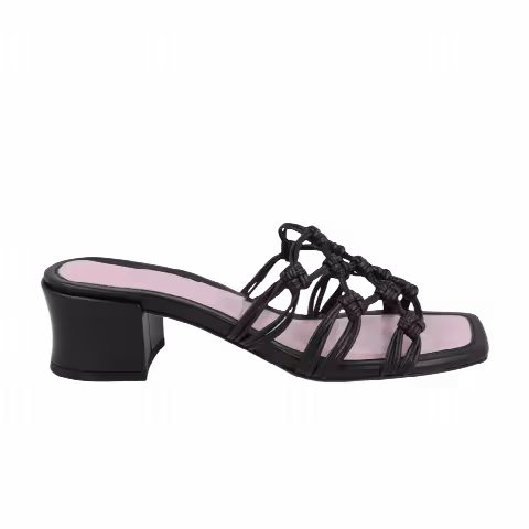 BY FAR Wmns Marsha Knotted Leather Mule Sandal 'Black'