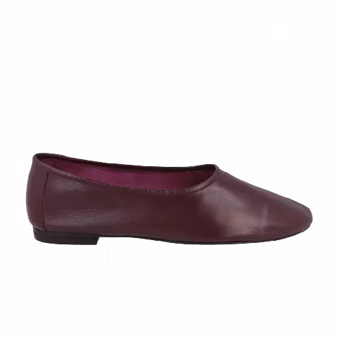 BY FAR Wmns Prudence Leather Flat 'Burgundy'