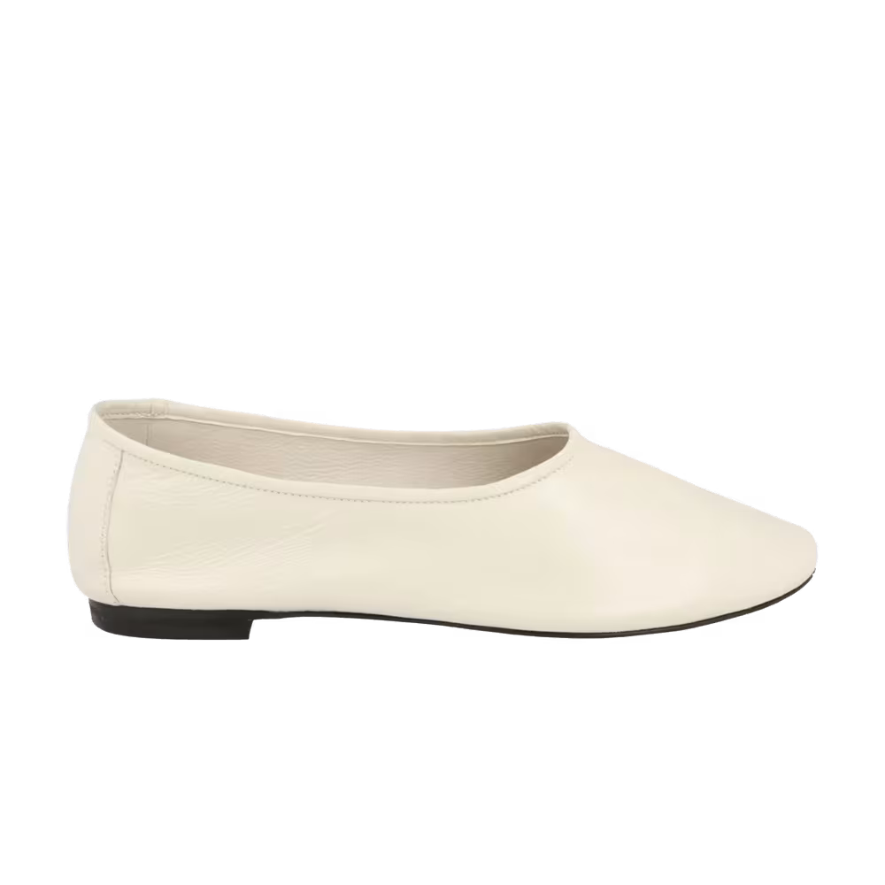 BY FAR Women's Prudence Leather Flat White