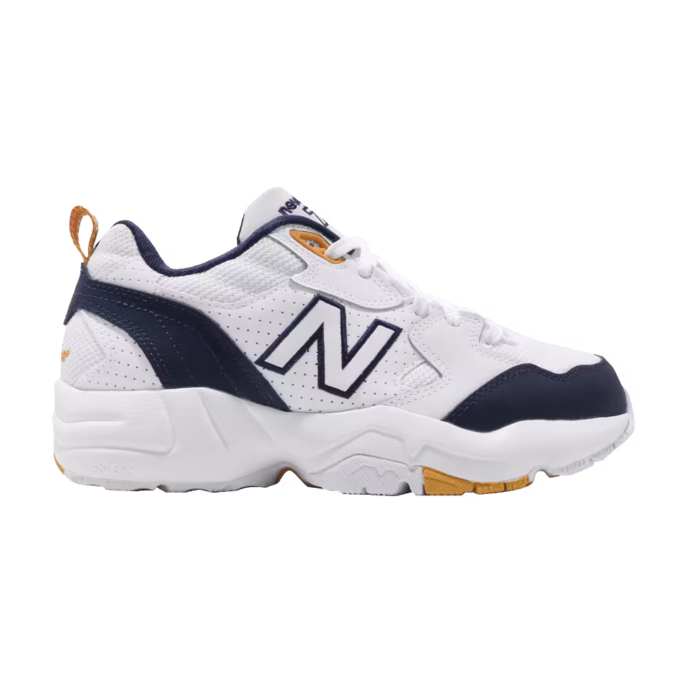 New Balance Women's 708 Wide White Navy Yellow