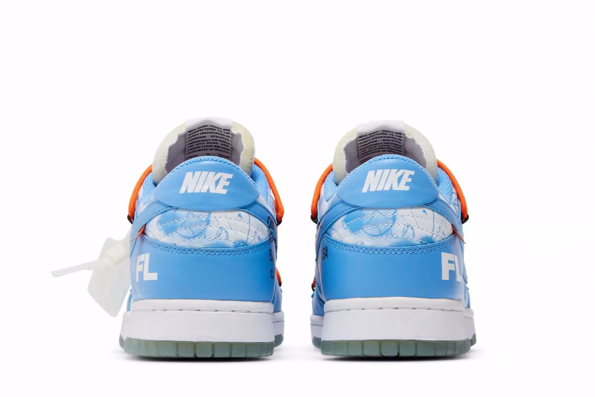 Off-White x Futura x Nike Dunk Low UNC, view 7