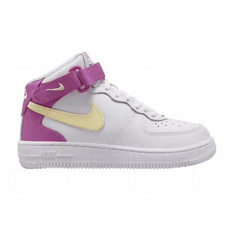 Nike Force 1 Mid LE PS 'White Citron Fuchsia'