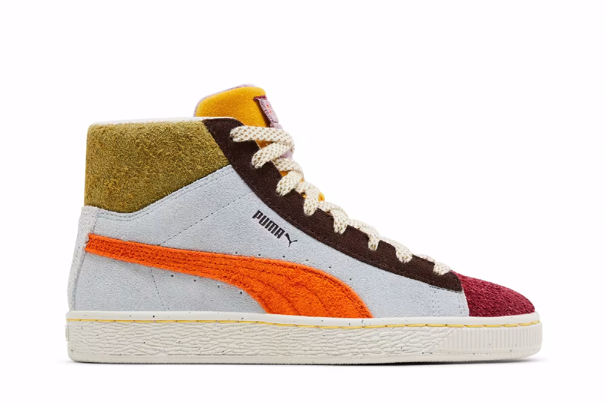 Puma lemlem x Women's Suede Mid Icy Blue Cayenne Pepper, view 2