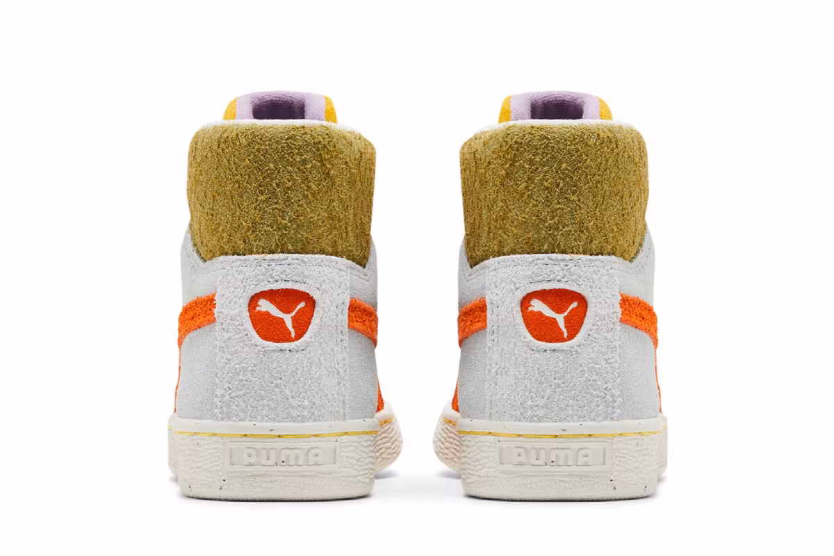 Puma lemlem x Women's Suede Mid Icy Blue Cayenne Pepper, view 7