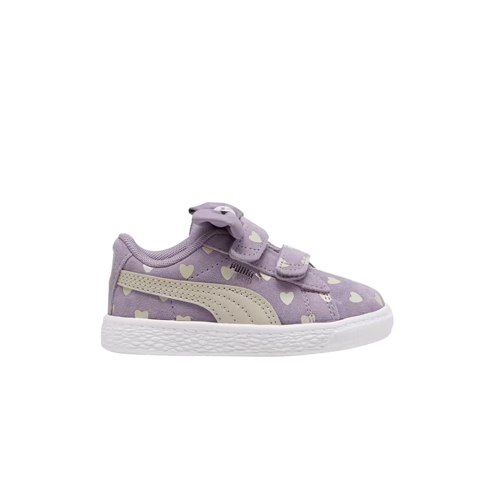 Puma Suede Classic Re-Bow Velcro Toddler Hearts - Pale Plum