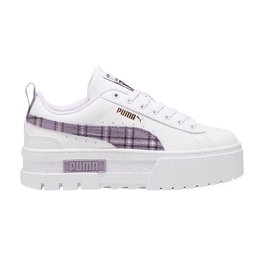 Puma Mayze Winter Big Kid Tartan Formstrip - White Pale Plum