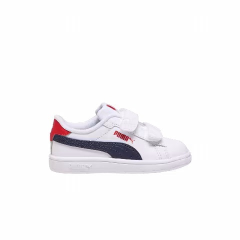 Puma Smash 3.0 Leather Velcro Toddler 'White Navy Red'