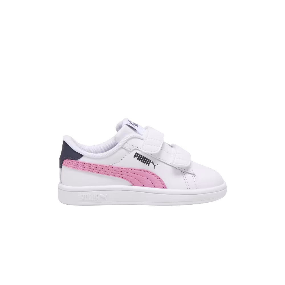 Puma Smash 3.0 Leather Velcro Toddler White Mauved Out