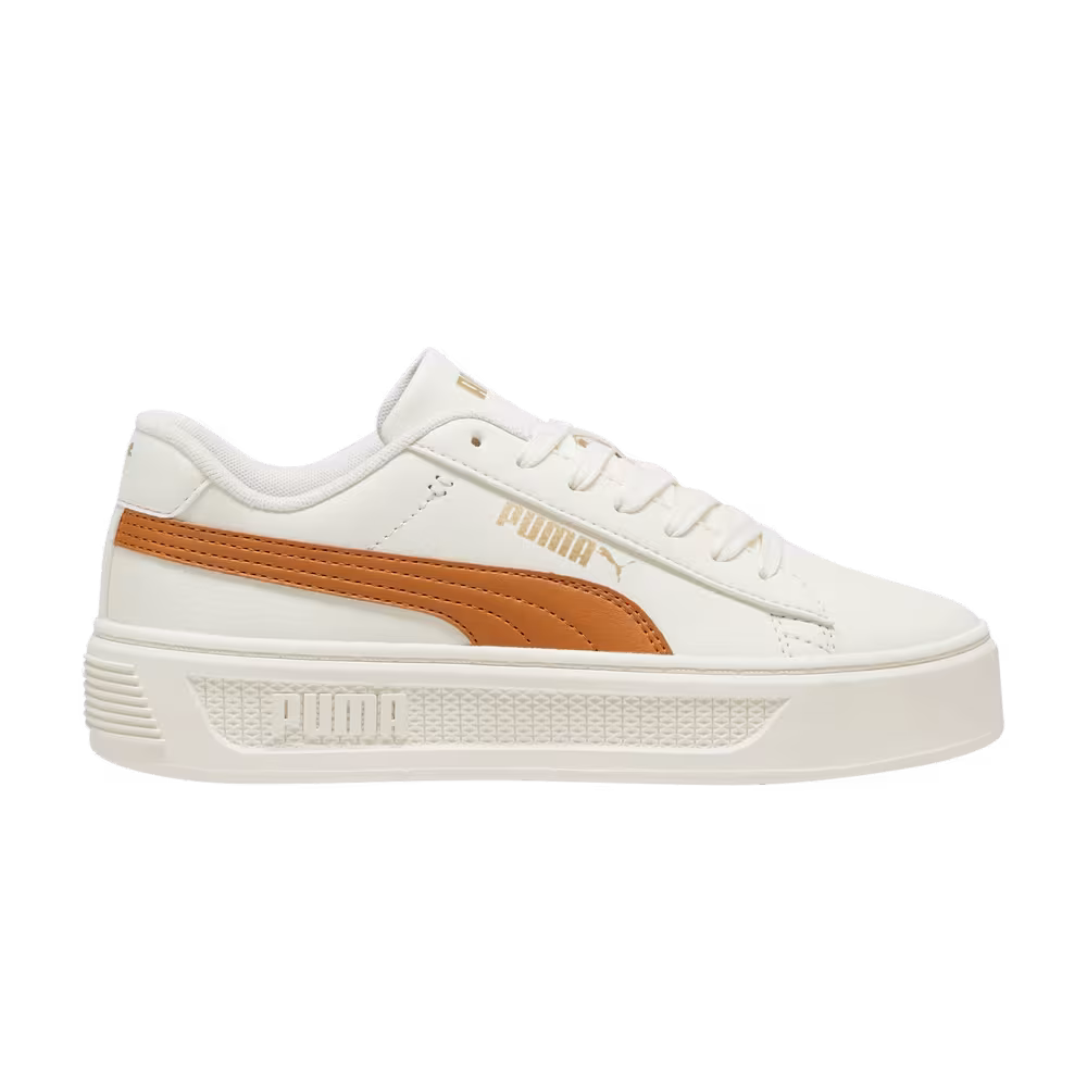 Puma Women's Smash Platform v3 Warm White Caramel Latte Gold