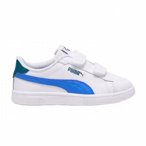 Puma Smash 3.0 Leather Velcro Little Kid 'White Hyperlink Blue Green'