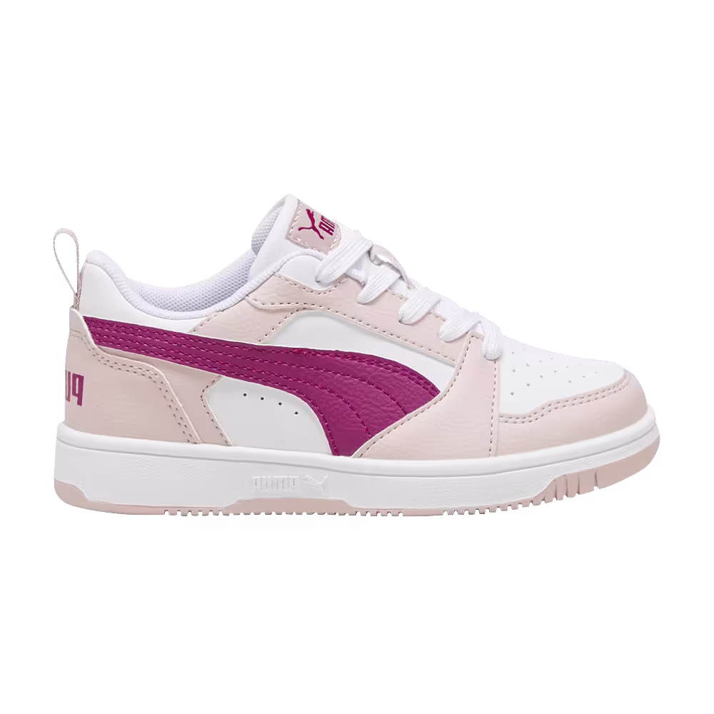 Puma Rebound V6 Low Little Kid Mauve Mist Magenta Gleam