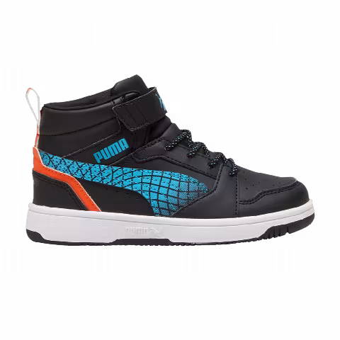 Puma Rebound V6 Mid Little Kid 'Black Flame Flicker'