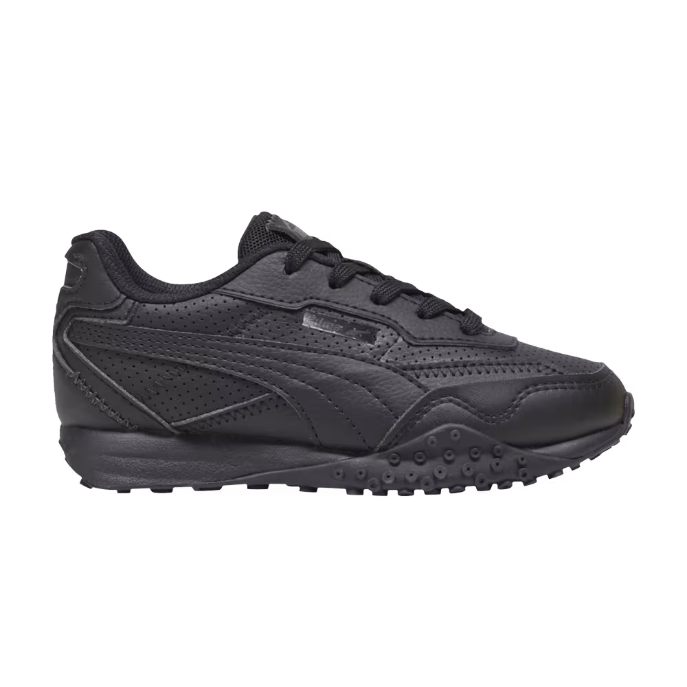 Puma Blacktop Rider Leather Little Kid Black Shadow Grey