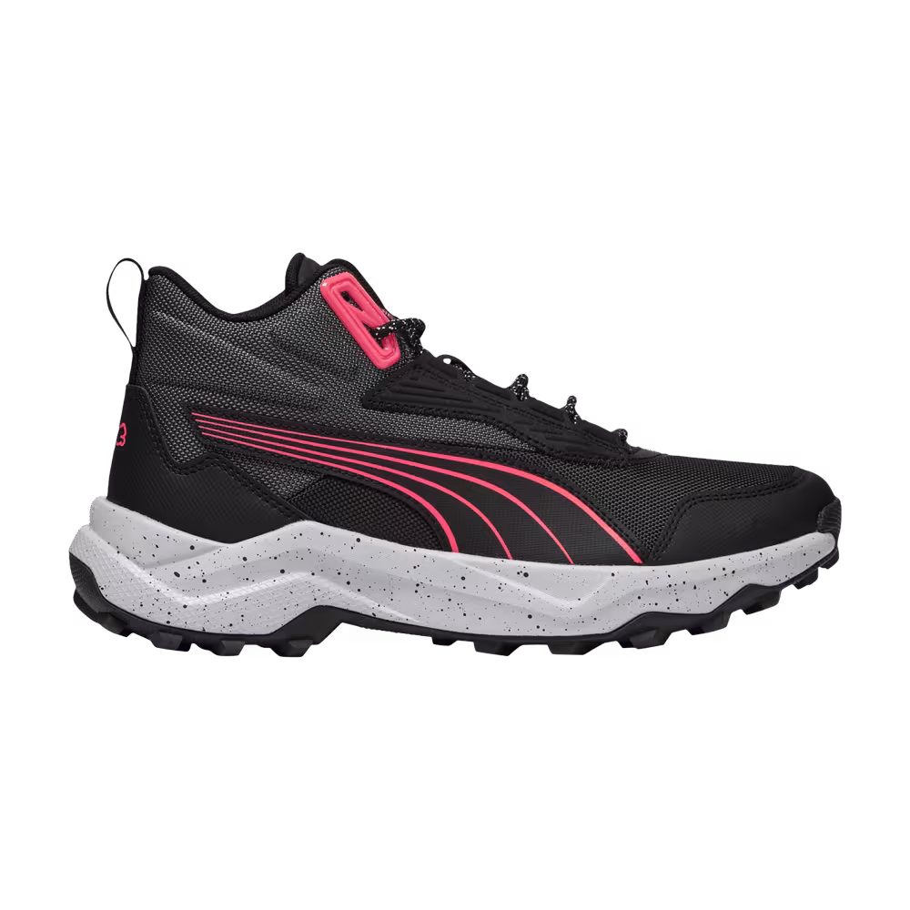 Puma Women's Obstruct Profoam Mid Black Dark Grey Fire Orchid