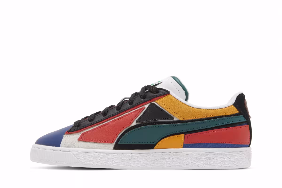 Puma Suede Layers - Blazing Blue Varsity Green, view 4