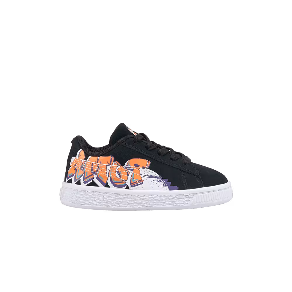 Puma Suede Street Art Infant Black Vibrant Orange