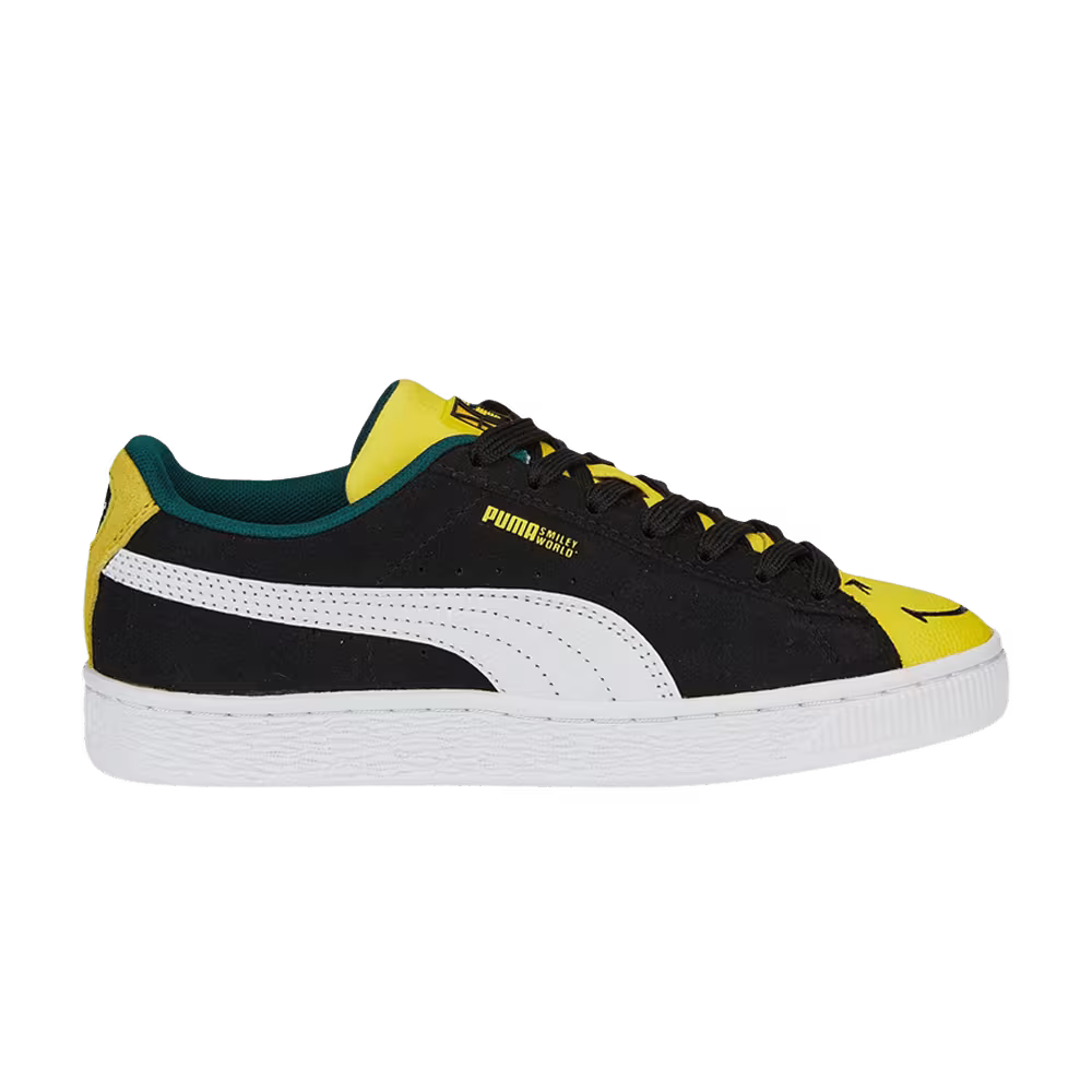 Puma SmileyWorld x Suede Big Kid Black Vibrant Yellow