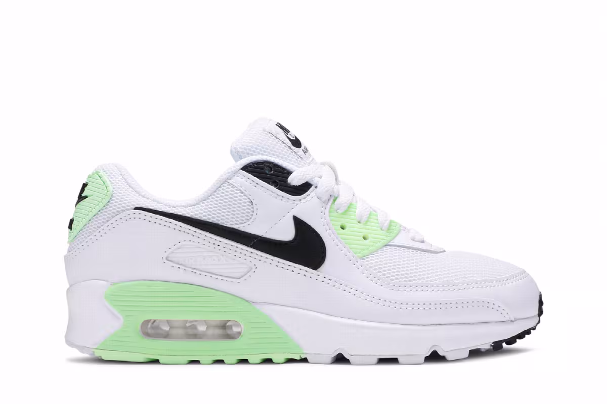 Nike Women's Air Max 90 White Vapor Green, view 2