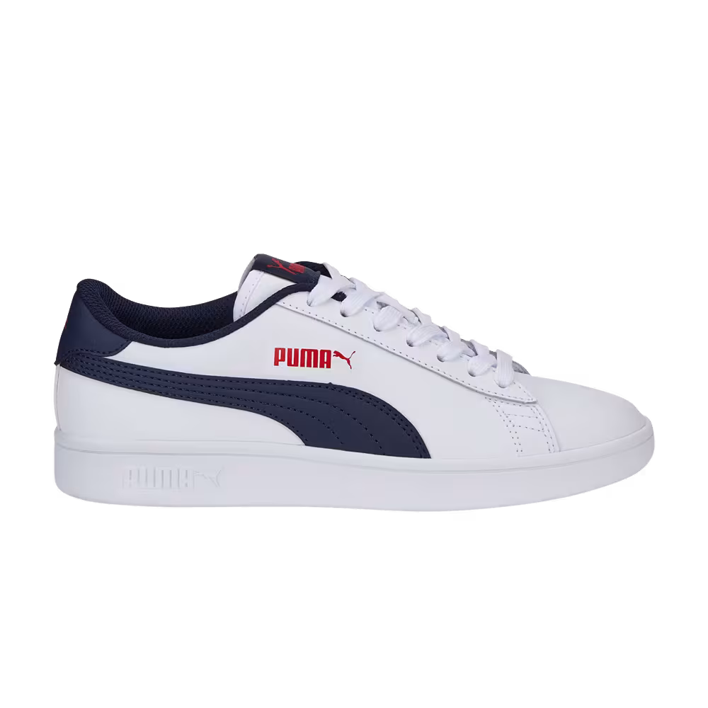 Puma Smash v2 Leather Big Kid White Peacoat