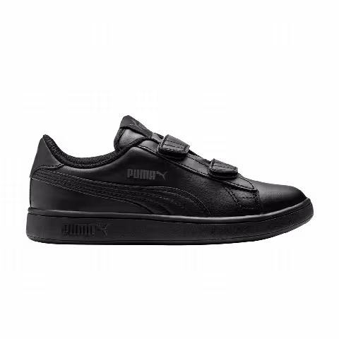 Puma Smash v2 Leather Little Kid 'Triple Black'