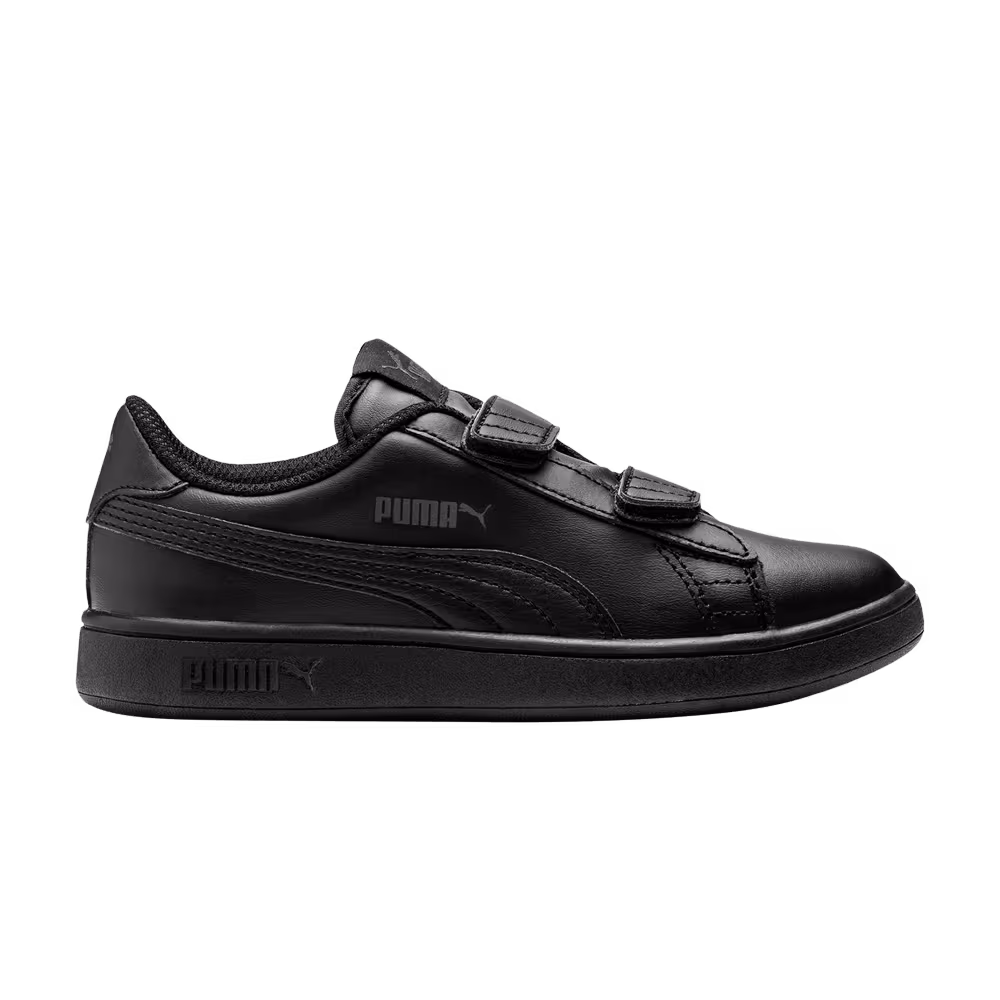Puma Smash v2 Leather Little Kid Triple Black