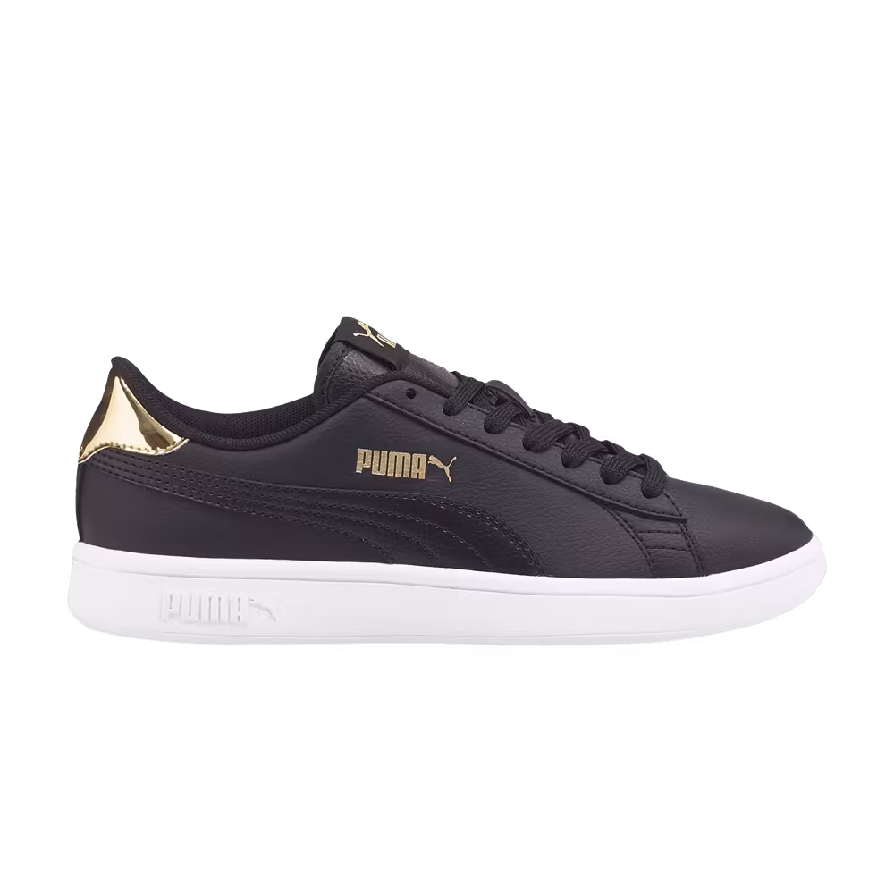 Puma Smash v2 Big Kid Mirror Metallic - Black Team Gold