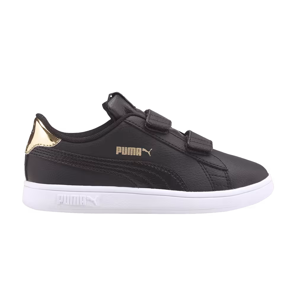 Puma Smash v2 Little Kid Mirror Metallic - Black Team Gold