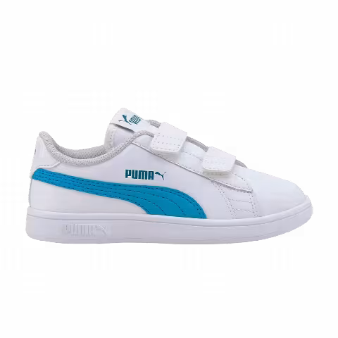 Puma Smash v2 Leather Little Kid 'White Dresden Blue'