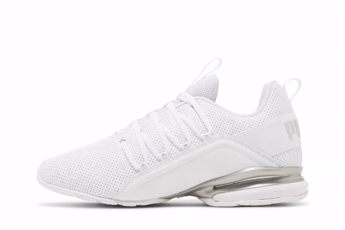 Puma Axelion Perf Wide White Silver, view 4