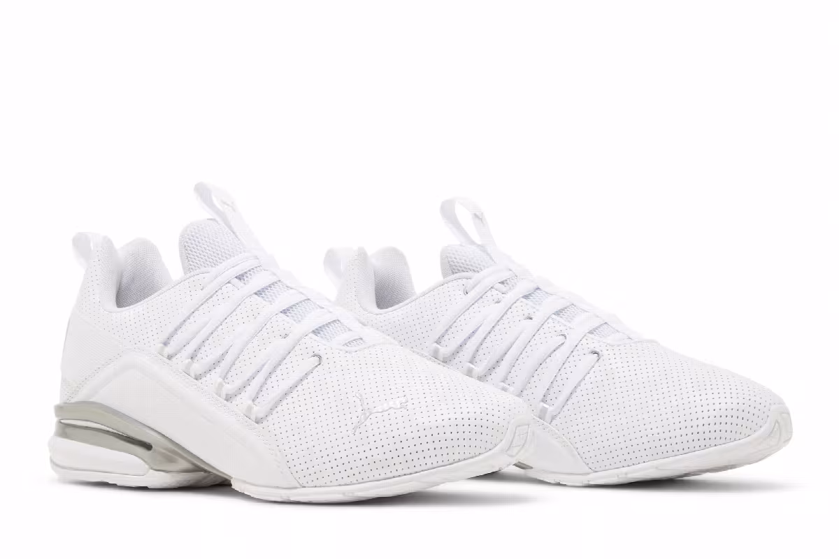 Puma Axelion Perf Wide White Silver, view 9